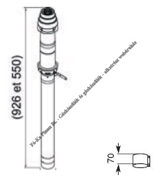 Saunier Duval Kültéri füstgáz kivezető elem 100/60 mm 0020230604