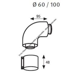 Saunier Duval Toldó könyökidom 90º 100/60 mm 0020257009