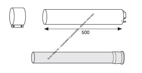 Saunier Duval Hosszabbító cső L=0,5 m 125/80 mm 0020257019