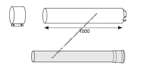 Saunier Duval Hosszabbító cső L=1 m 125/80 mm 0020257020