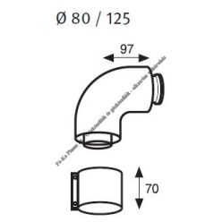 Saunier Duval Toldó könyökidom 90º 125/80 mm 0020257023