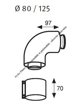 Saunier Duval Toldó könyökidom 90º 125/80 mm 0020257023