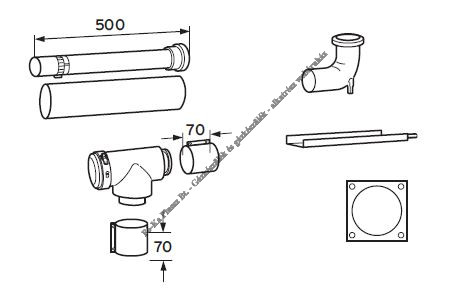 Saunier Duval Kéményaknás bekötő szett 125/80 mm 0020257025